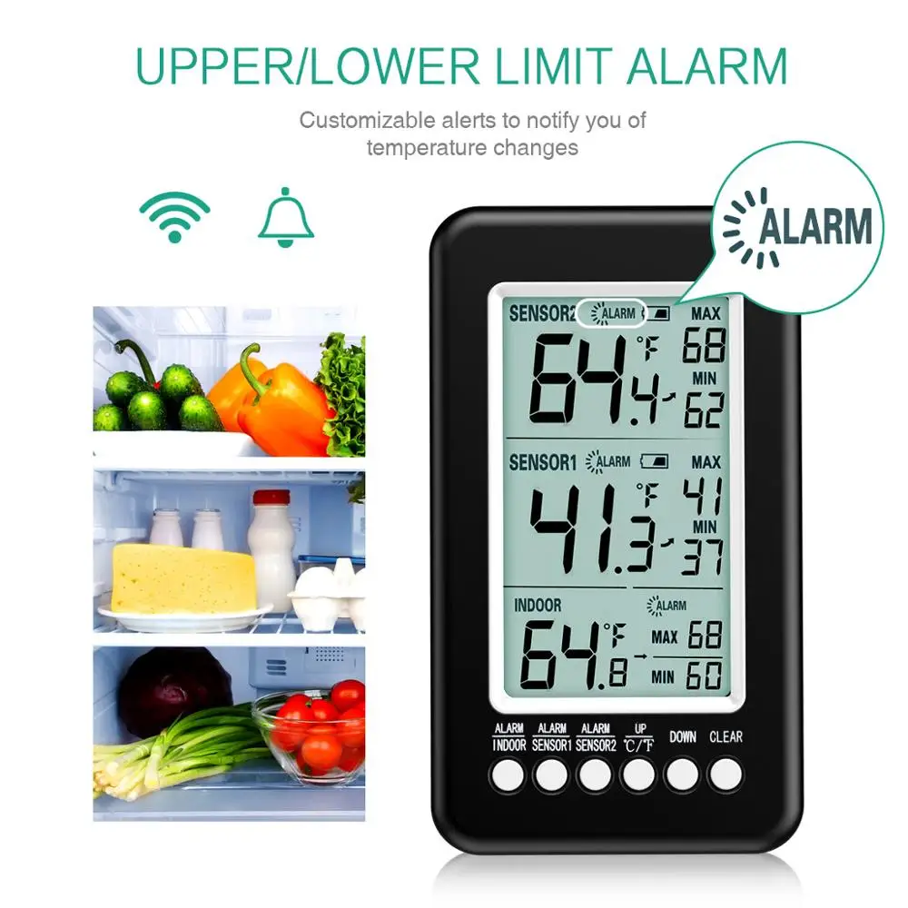 Termómetro ORIA Doble Sensor Inalámbrico Interior/Exterior con Alarma - imagen 3