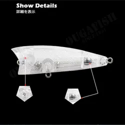 Popper artificiales blancos para lubina – señuelo de superficie 65-85mm