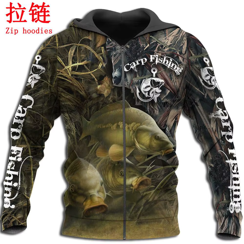Sudadera carpa con capucha estampada 3D - imagen 5