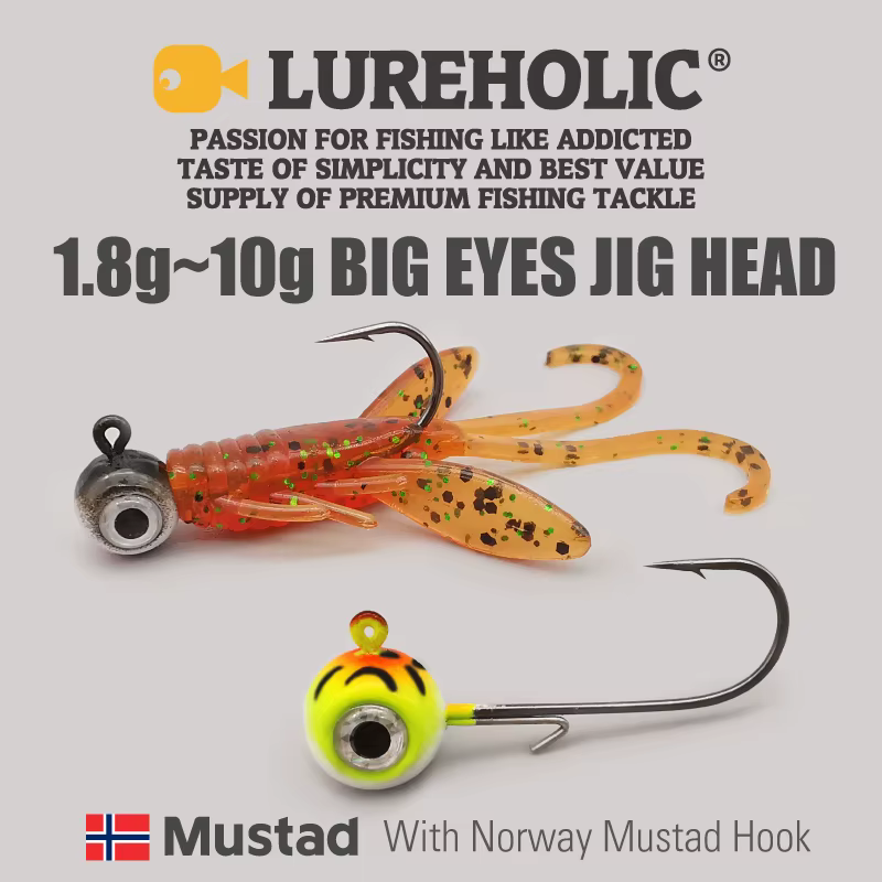 Jig Head LUREHOLIC con anzuelo Mustad XL para pesca con vinilo - imagen 2
