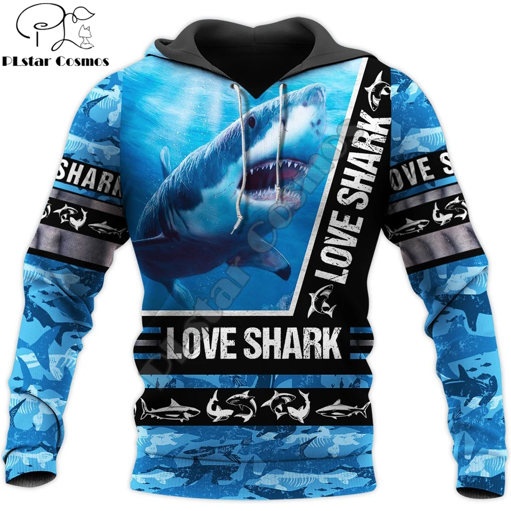 Sudadera con capucha tiburón 3D para hombre estilo streetwear - imagen 3
