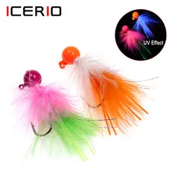 Jig Head Marabou UV Fluorescente ICERIO para spinning