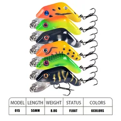 Wobblers Señuelo Rana Biónica Flotante – Crankbait Duro para Pesca