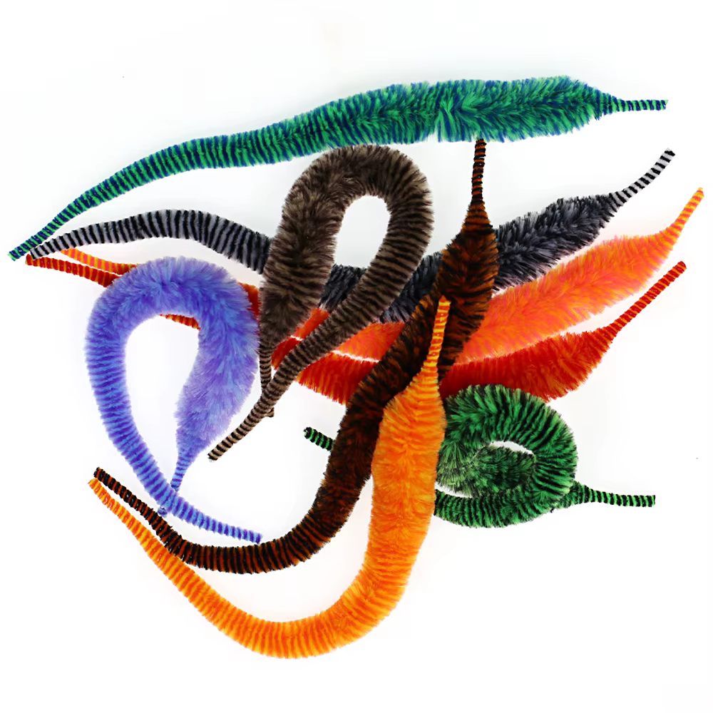 Cola de dragón sintética con textura chenilla para fly tying