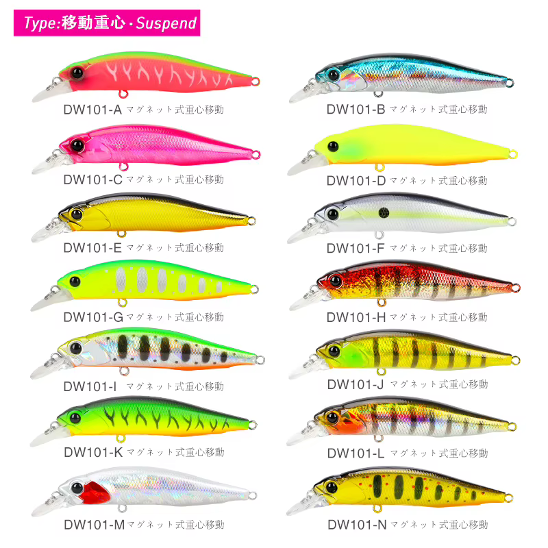 TSURINOYA DW101 Jerkbait Suspendido – Señuelo artificial para lucio