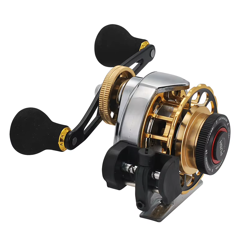 Carrete metálico para pesca en hielo con freno frontal - imagen 2