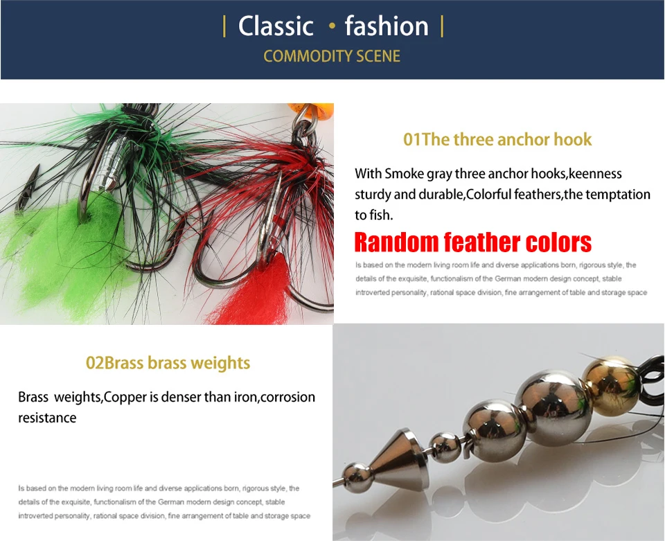 Comparación de tamaños del señuelo