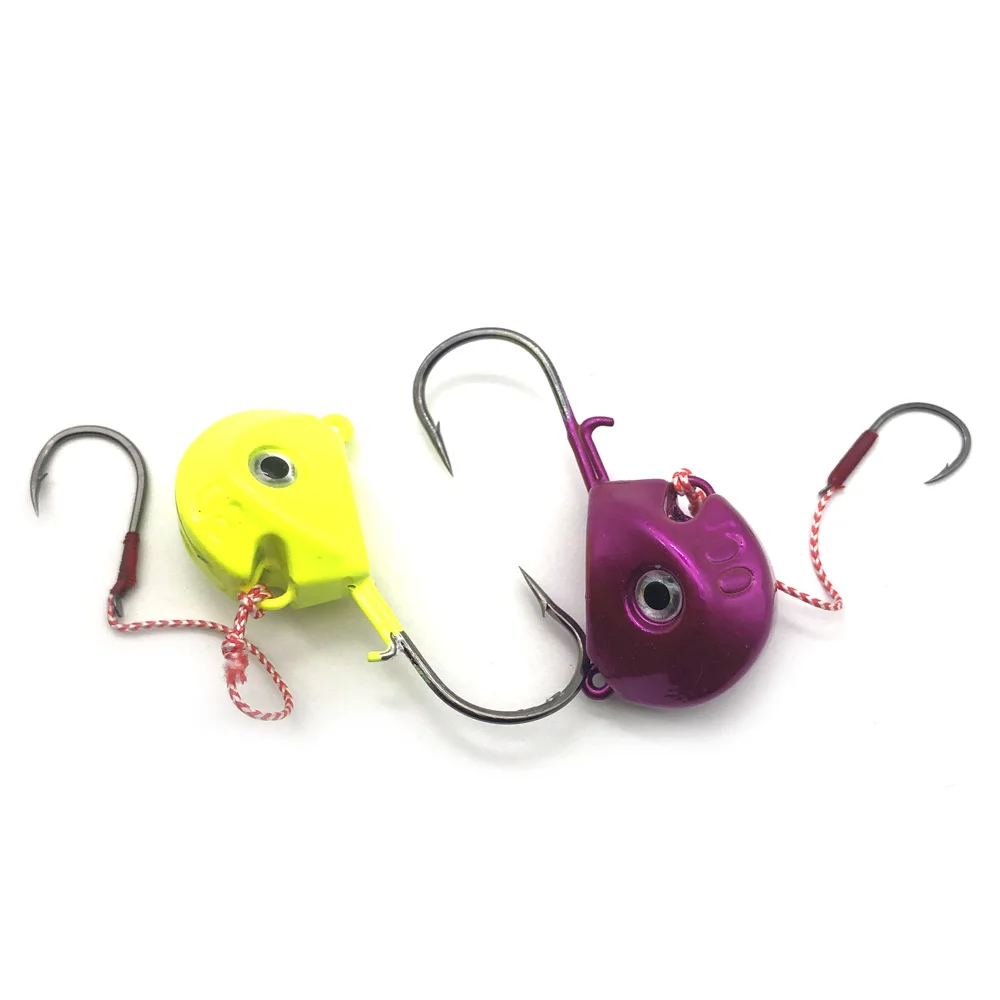 Mustad Jig Head de metal con púas y ojos 3D para pesca en mar profundo - imagen 4