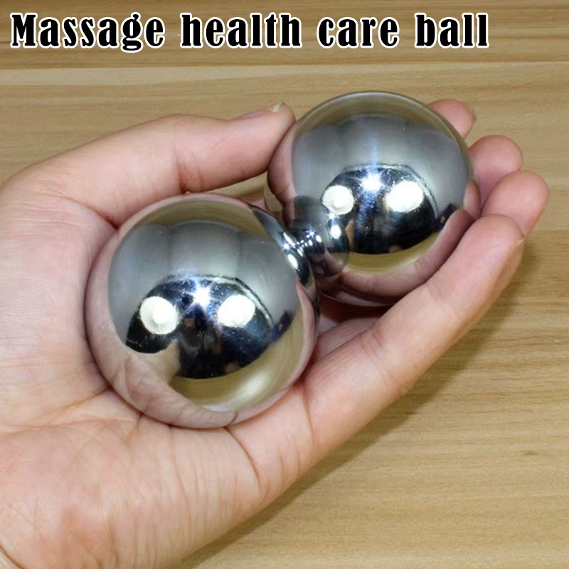 Bola de masaje para manos - Esfera de hierro hueca para fitness - imagen 3