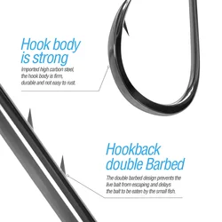 Anzuelo circle hook vástago largo para gusano de mar resistente