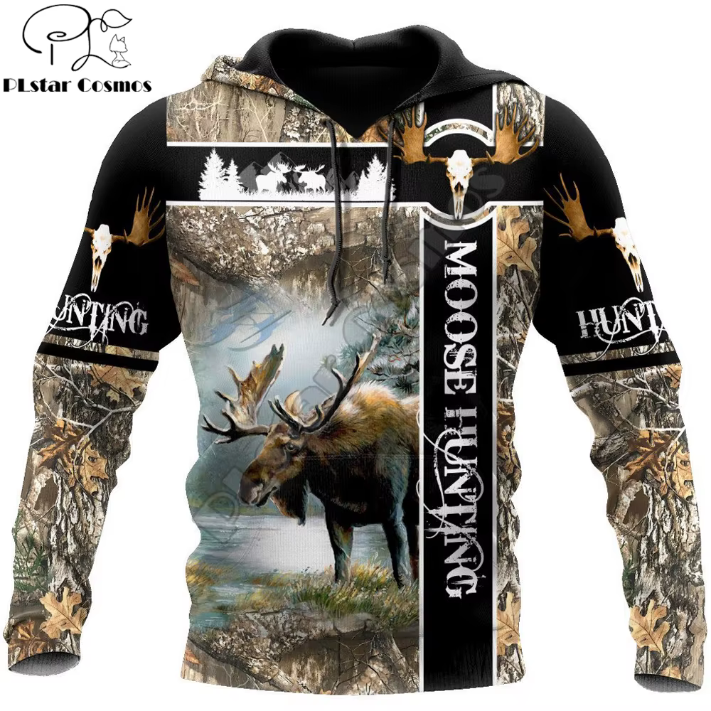 Sudadera Moose Hunting de caza camuflaje 3D con cremallera unisex - imagen 4