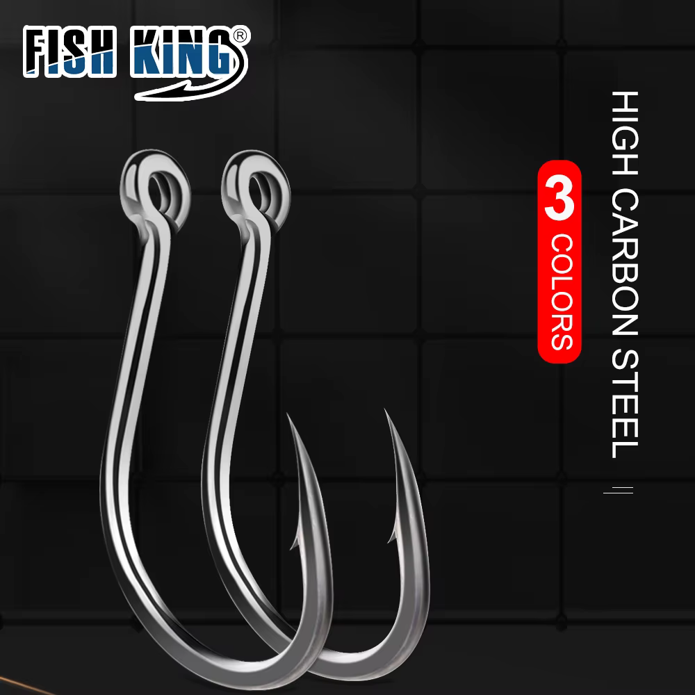 Anzuelos Fish King 100/50 alto carbono para carpa y bagre - imagen 3