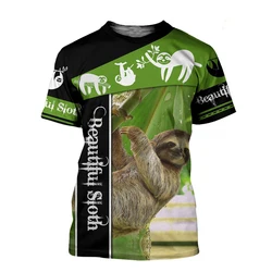 TX0183 Camiseta de pesca para verano – estampado 3D caza perezoso
