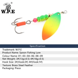 W.P.E Señuelo Giratorio Cuchara Latón Eficaz para Pesca de Lucio