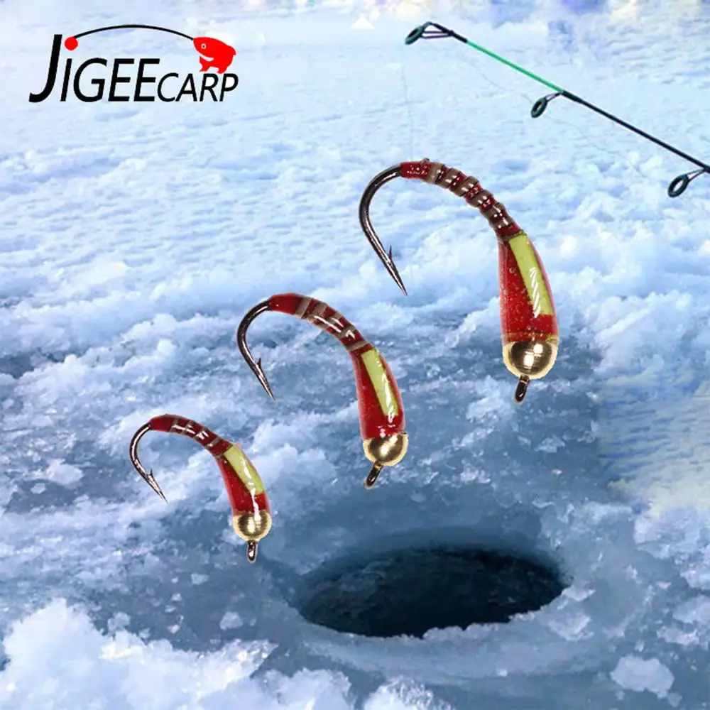 Jigeecarp señuelo zumbador para pesca en hielo con cuentas de latón - imagen 5