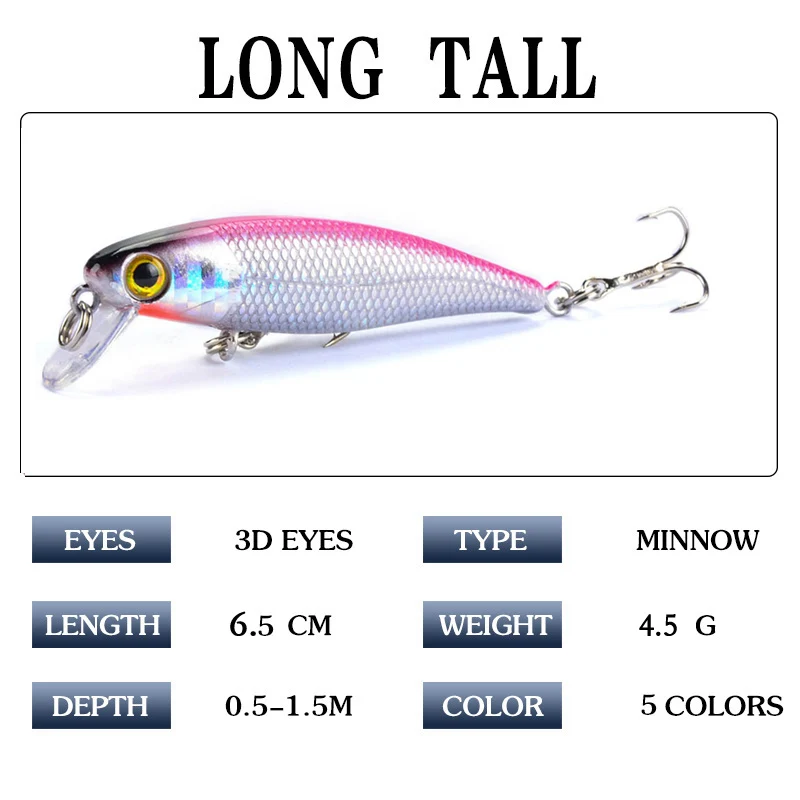 Crankbait 6,5 cm 4,5 g con ojos 3D – Señuelo duro para pesca - imagen 4