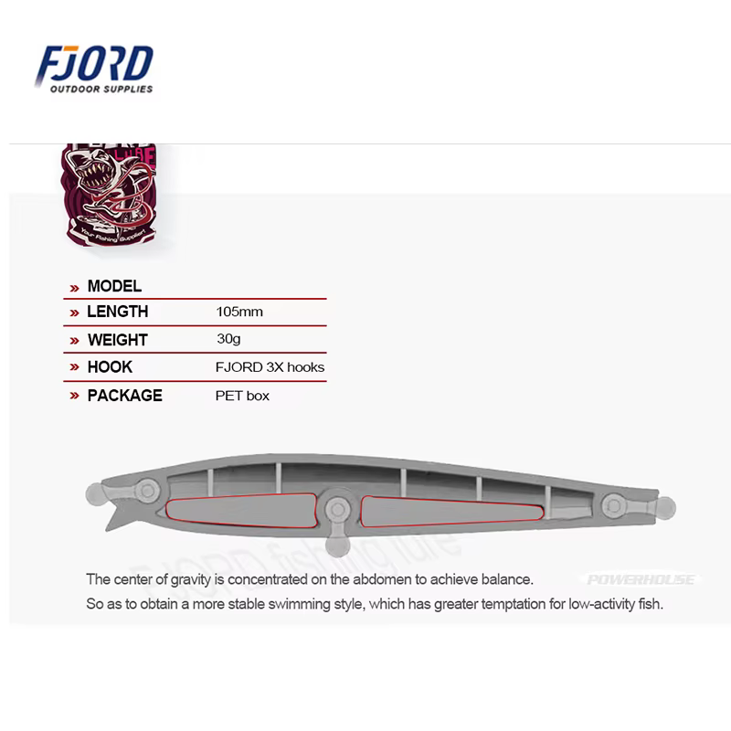 Fjord 105mm Crankbait 30g hundido para Pike