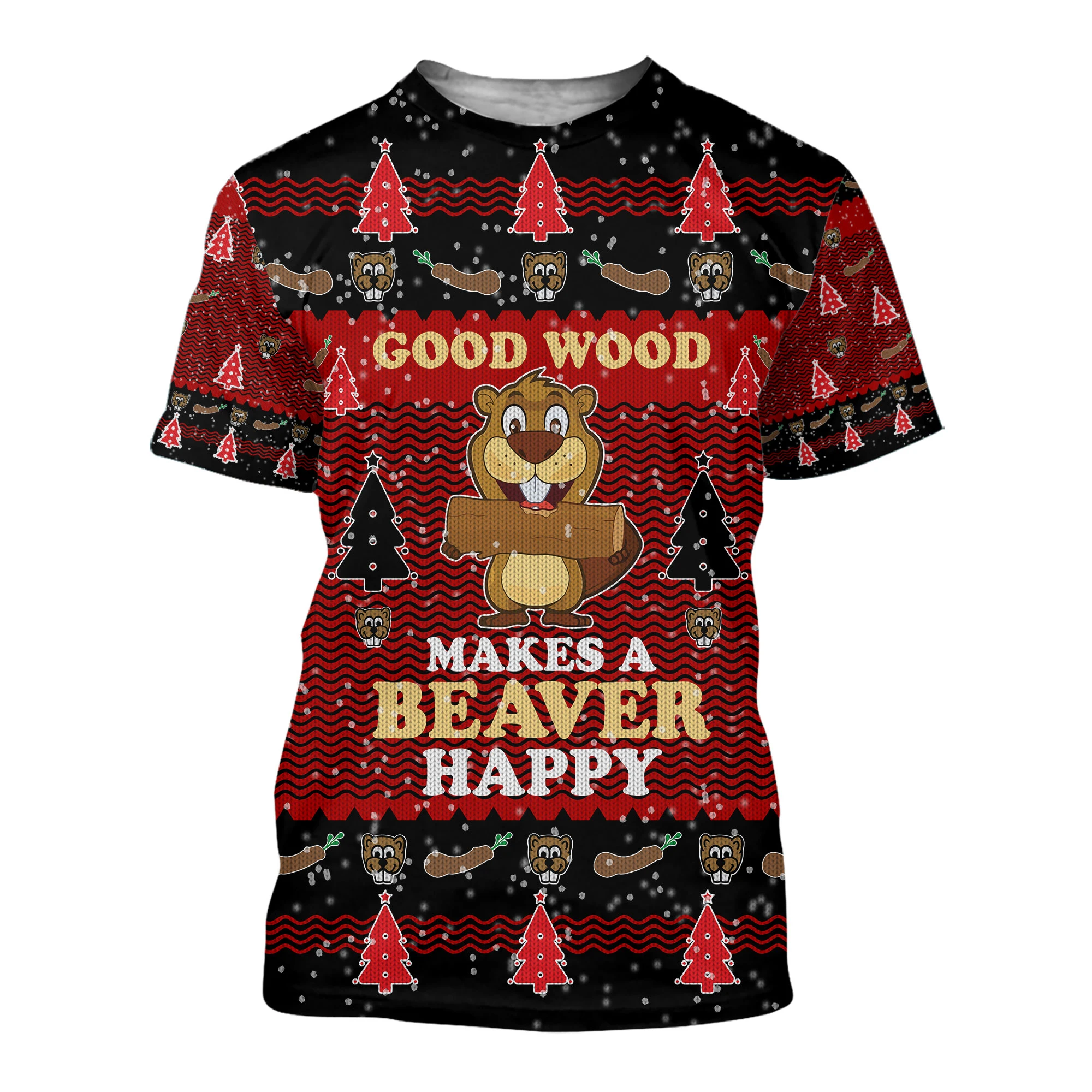 Camiseta de pesca 3D navideña hombre - Gato negro - imagen 2