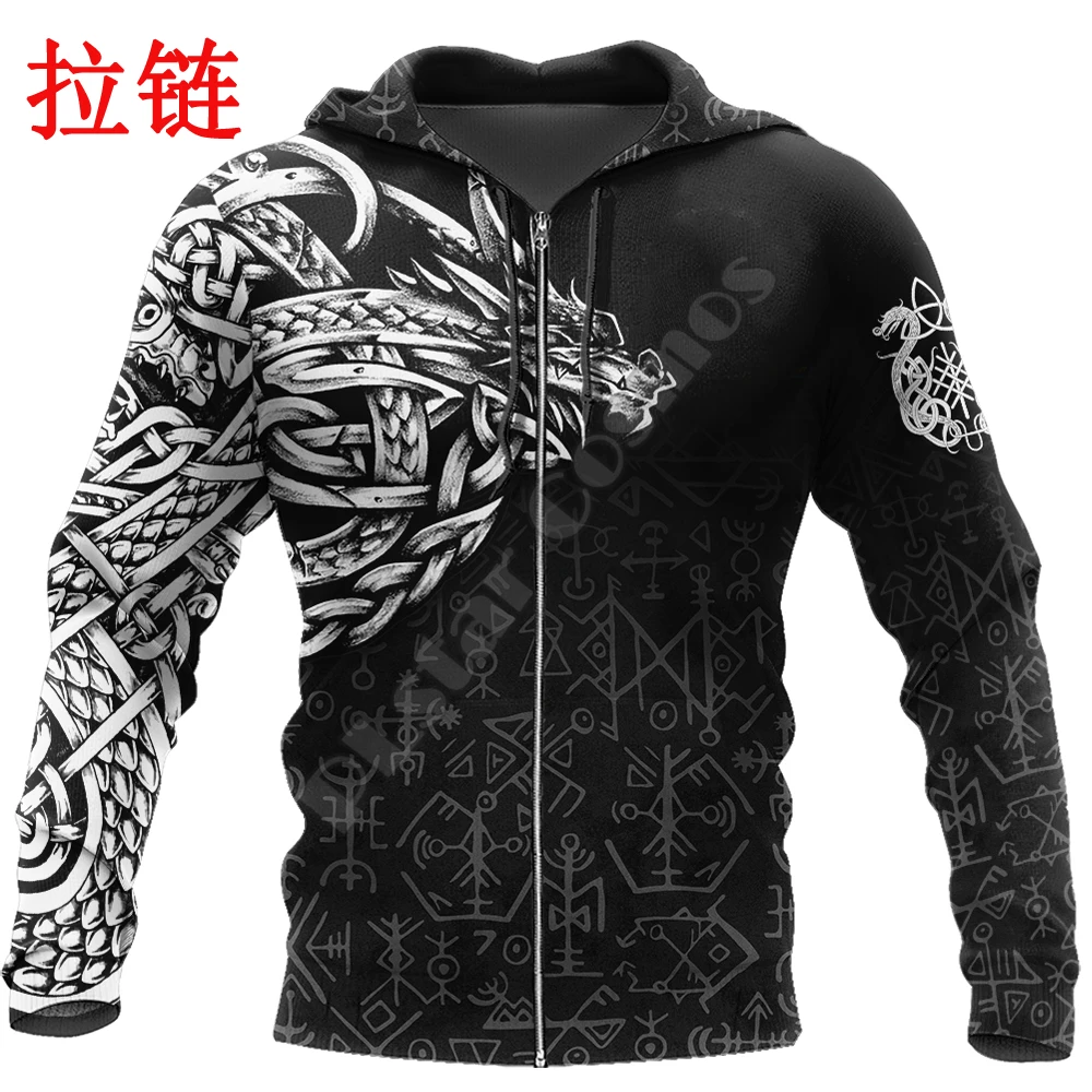 Sudadera de pesca con capucha estampado 3D dragón unisex KJ504 - imagen 5