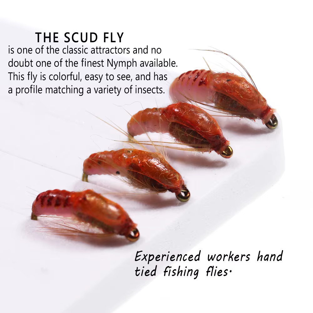 Bimoo Ninfa Scud Fly Bug Talla 12/14 para Trucha – Color Marrón - imagen 2