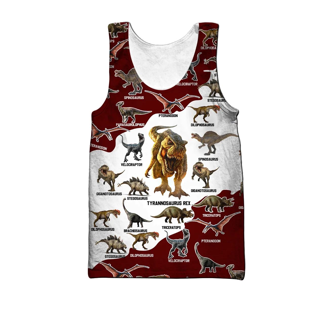 Chaleco sin mangas Harajuku Print Dinosaurio T-Rex - imagen 4