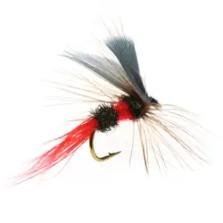 Bimoo Moscas Secas para Trucha – Cuerpo de Pavo Real y Seda Roja #10
