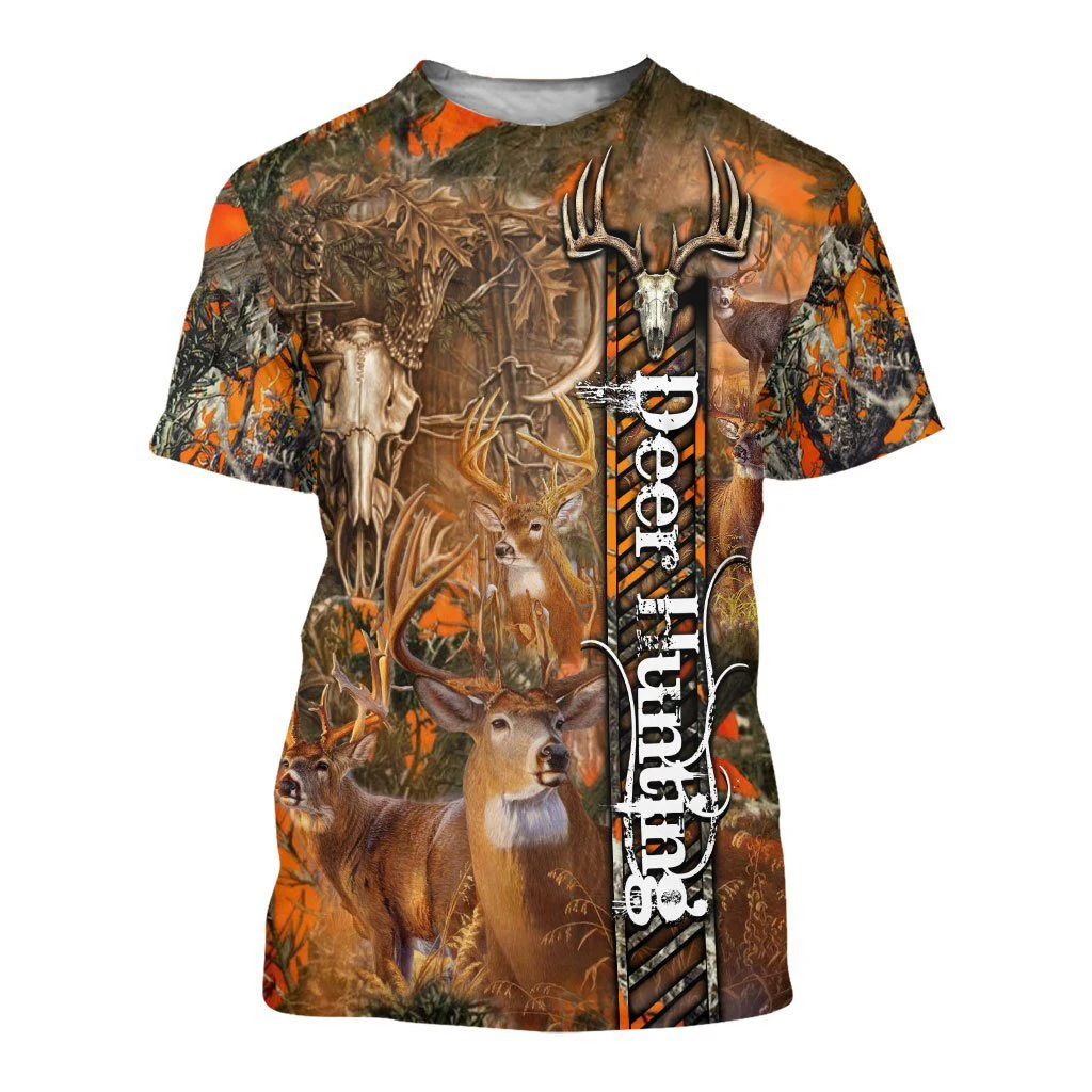 Camiseta TX0158 Hipster manga corta – Estampado 3D caza de ciervos - imagen 3