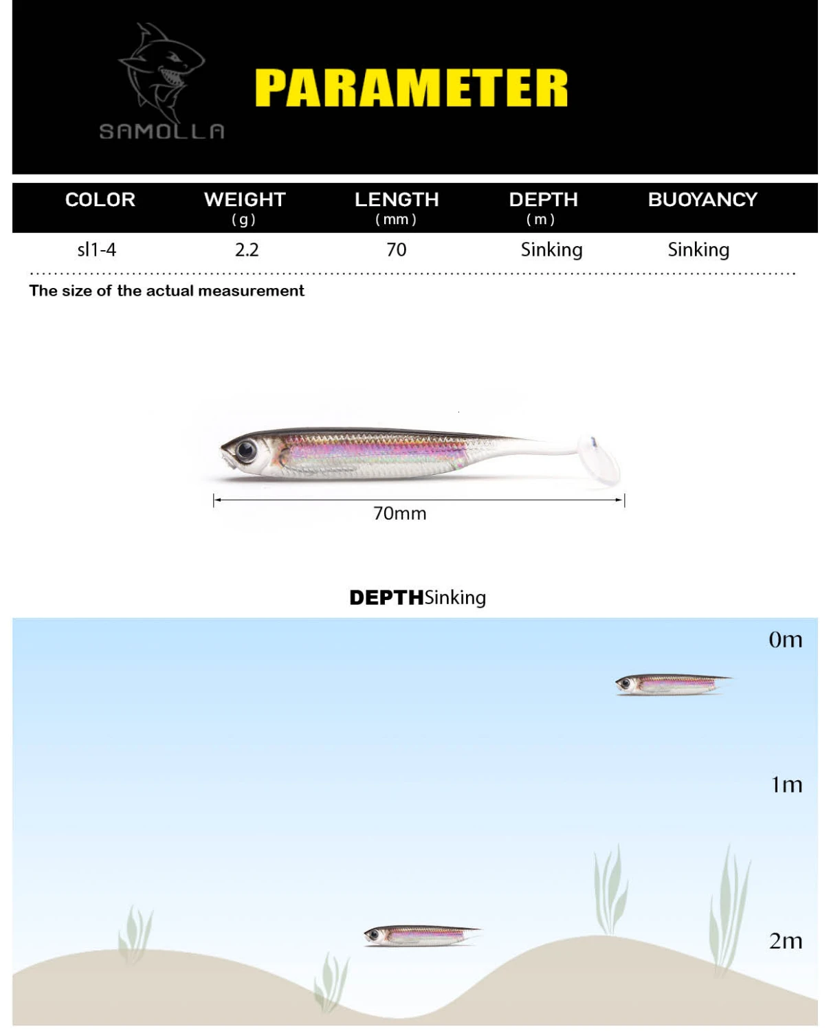 Señuelos blandos de plástico SAMOLLA