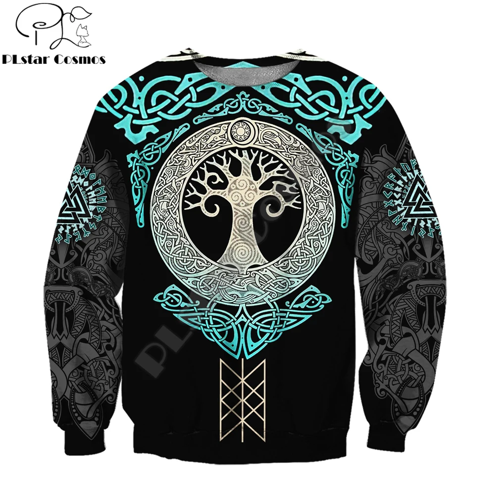 Sudadera capucha 3D Mjolnir Odin Tattoo – Estampado completo hombre