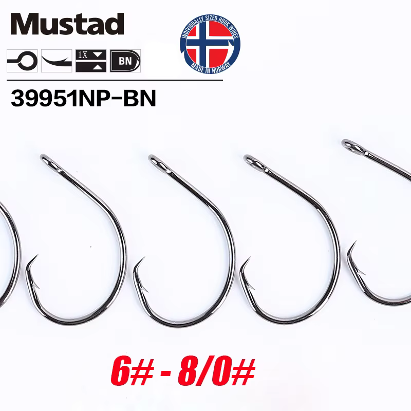 Mustad Anzuelos Circulares de Acero al Carbono Origen Noruega - imagen 3