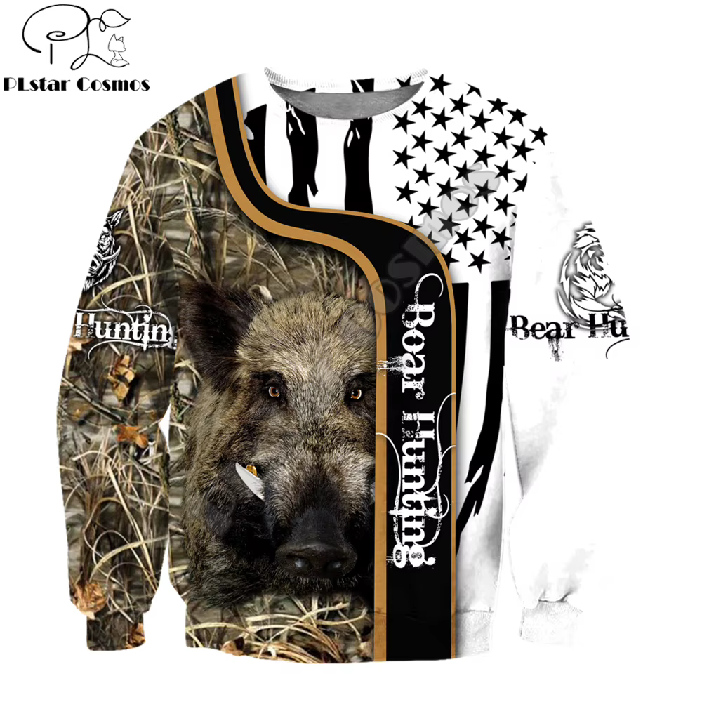 Sudadera 3D Caom con estampado de caza jabalí para hombre - imagen 2