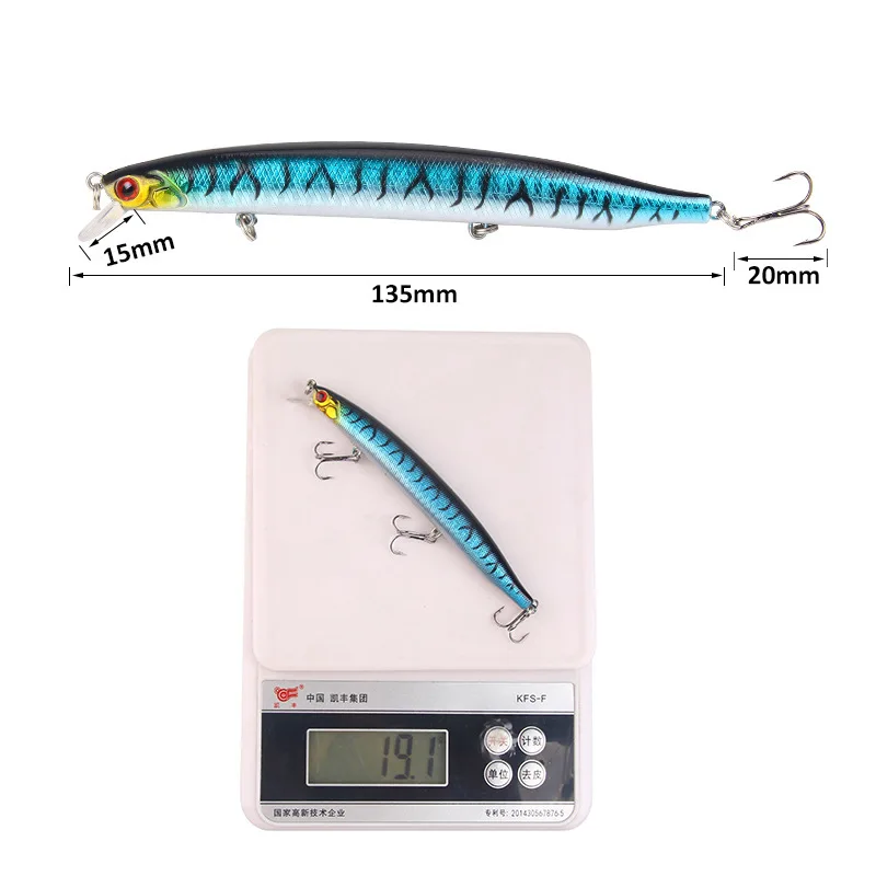 Wobbler Minnow Flotante 13,5cm 19,1g – Spinning superficie - imagen 3