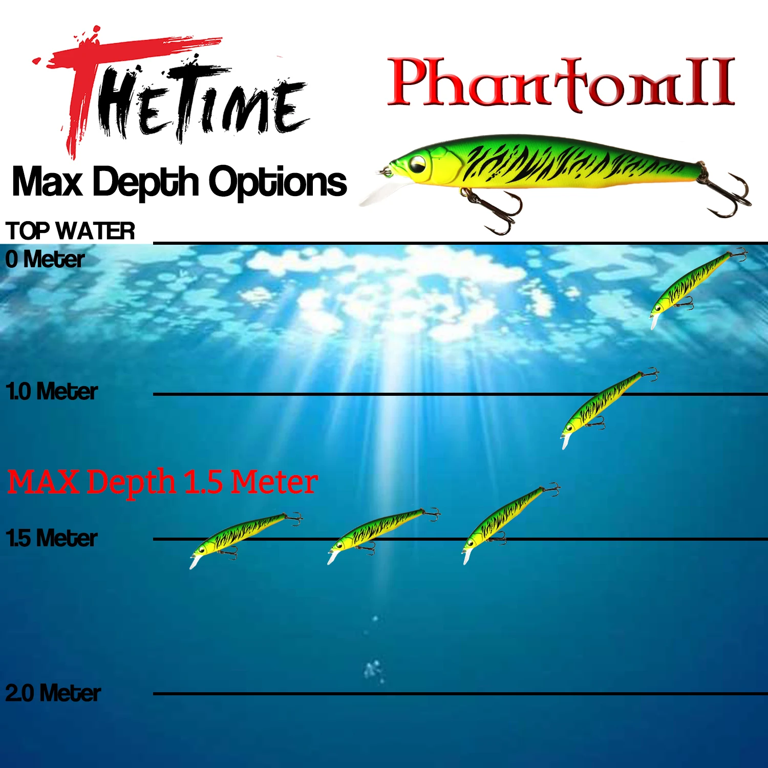 Jerkbait Phantom II suspendido para trucha y perca en agua dulce - imagen 2