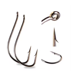Anzuelo de acero al carbono para carpa con anillo y púas 7,5-15 ojos