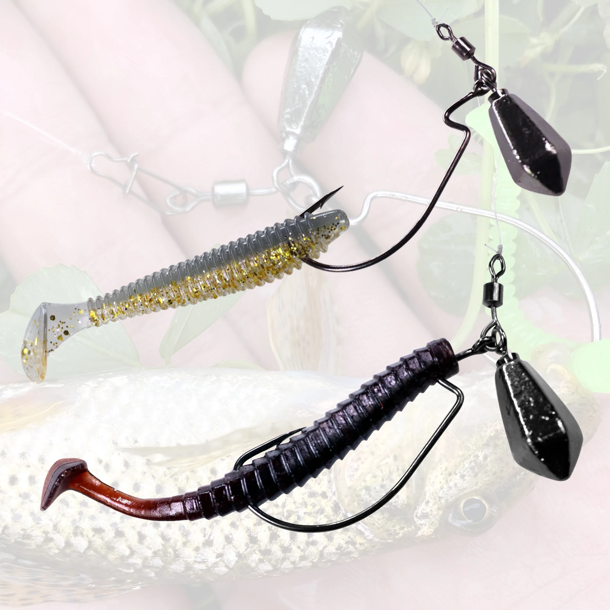 THKFISH Anzuelos jig para drop shot con montaje wacky de vinilo - imagen 5