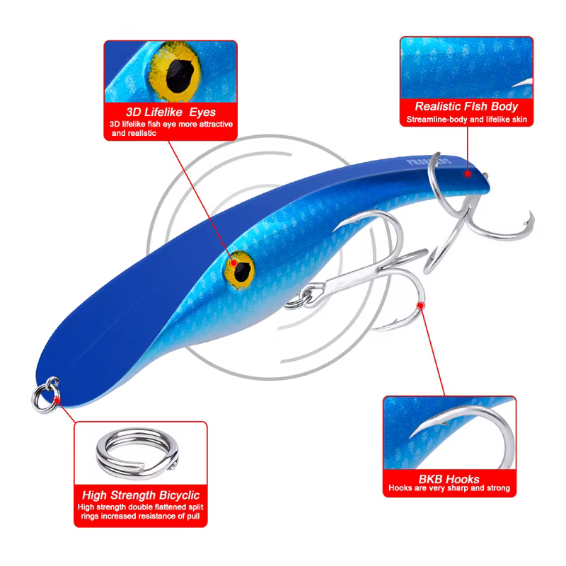 Crankbait duro con anzuelos triples para spinning - imagen 5