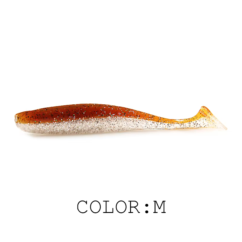 Señuelo blando Shad de silicona con cola en T, doble color para pesca - imagen 2