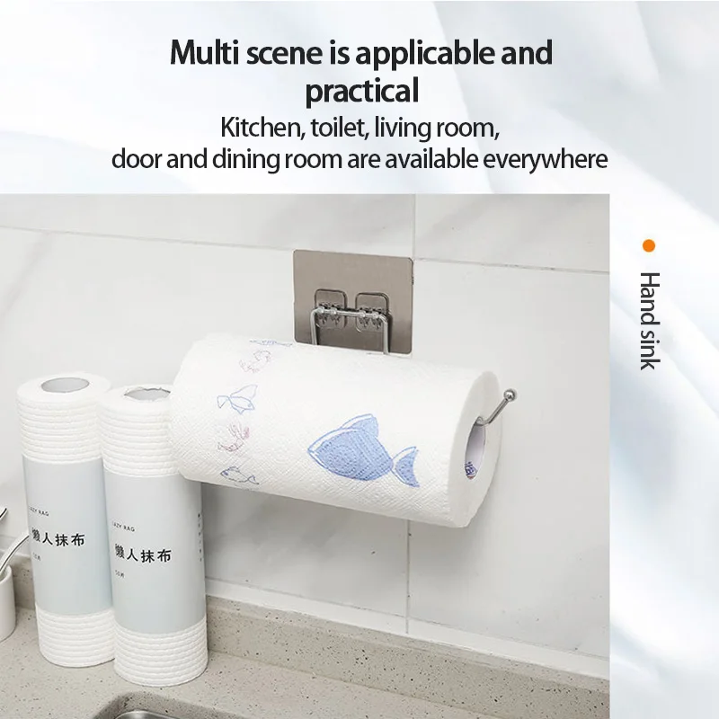 Soporte colgante de papel higiénico de baño con toallero y estante - imagen 2