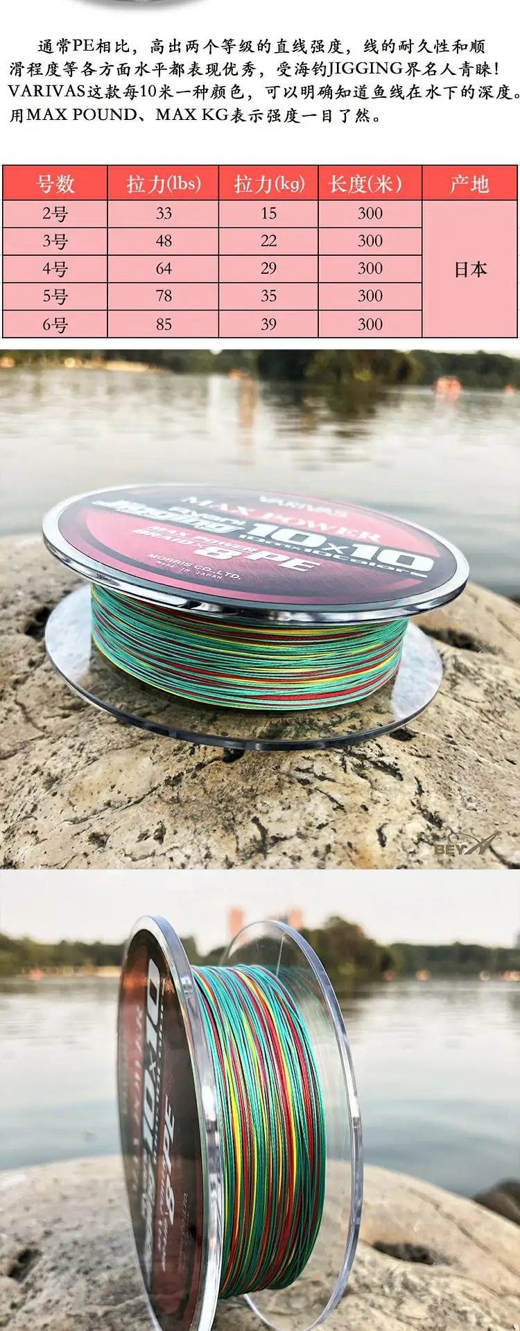 Pesca en acción con línea visible