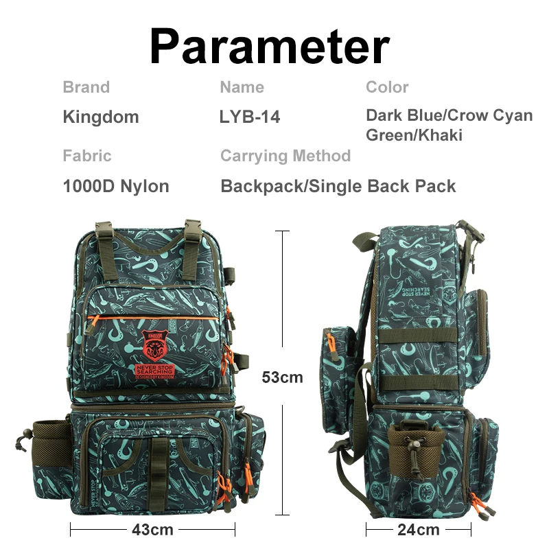 Kingdom Fishing Mochila 1000D impermeable para pesca de invierno - imagen 3