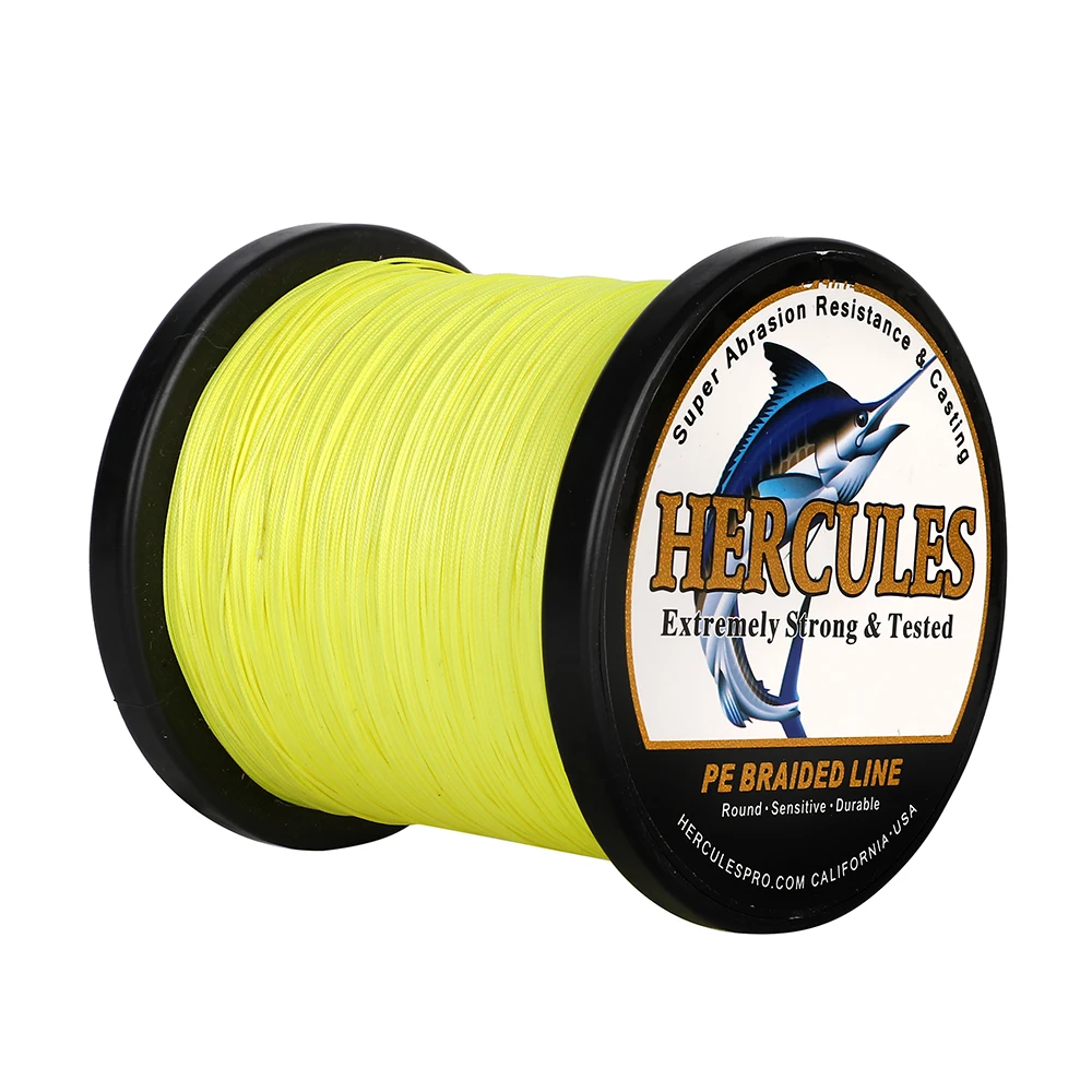 Línea trenzada Hercules 12 hebras – Amarillo fluor, sin stretch - imagen 5