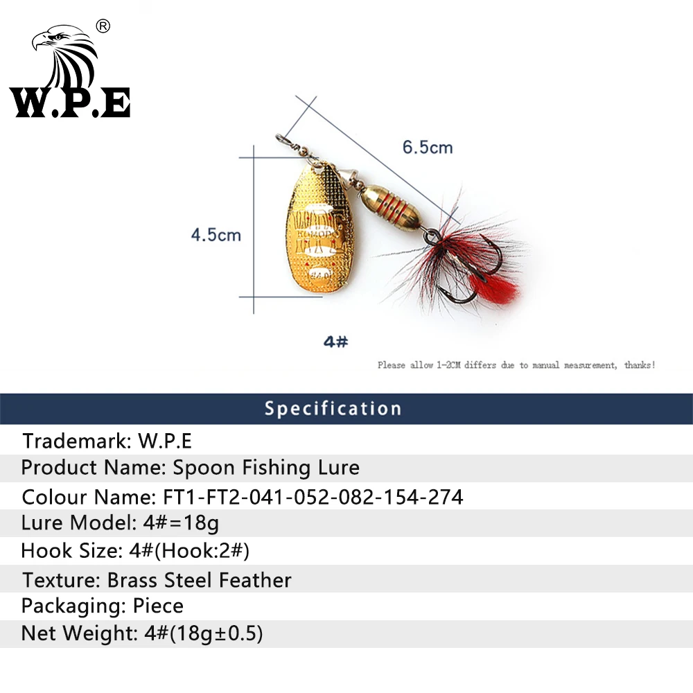 W.P.E. Señuelo Giratorio 18g para Carpa – Anzuelo Triple - imagen 5