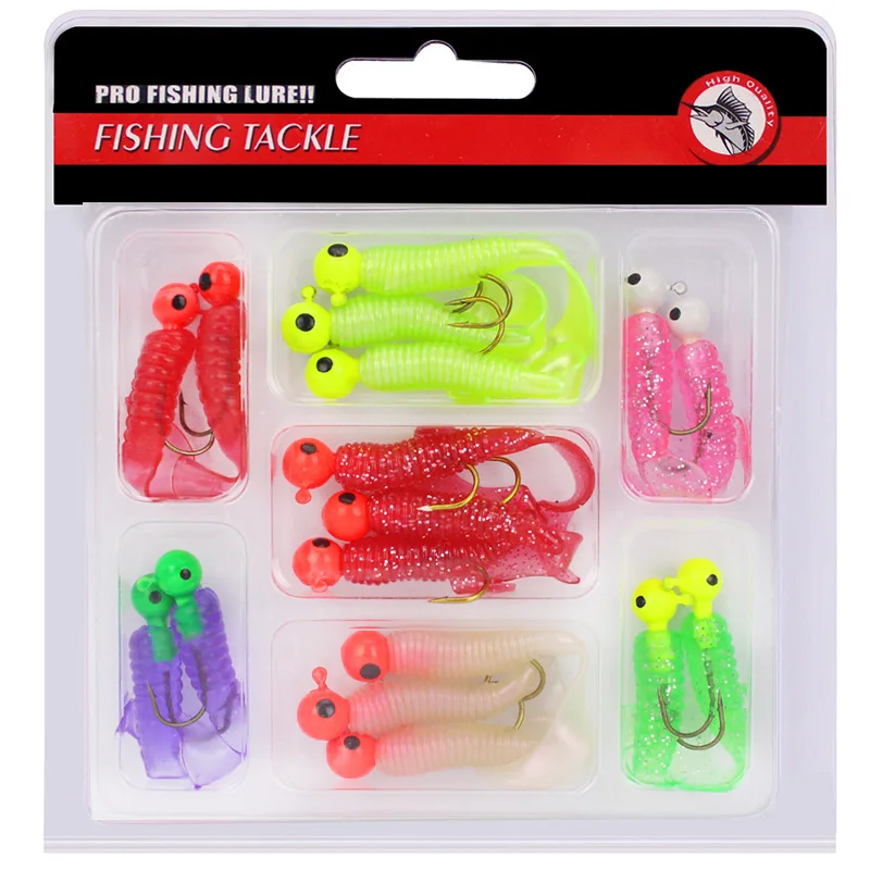 Kit de señuelos blandos y cabezas jig