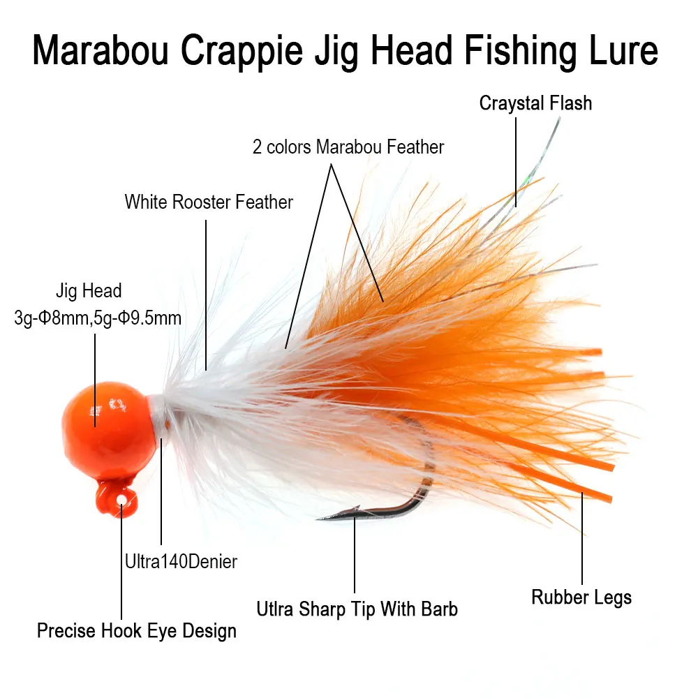 Jig Head Marabou UV Fluorescente ICERIO para spinning - imagen 2