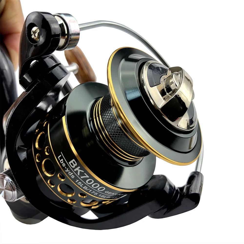 GHOTDA Carrete Spinning Metal 12+1BB manivela madera - imagen 5