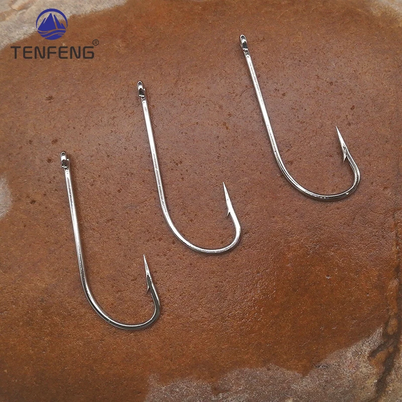 Anzuelos de mangancho longo decorados con hipocampo para pesca marína