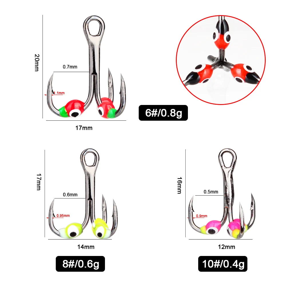 Anzuelos FISH KING triples – Acero al carbono para lubina y carpa de invierno - imagen 2