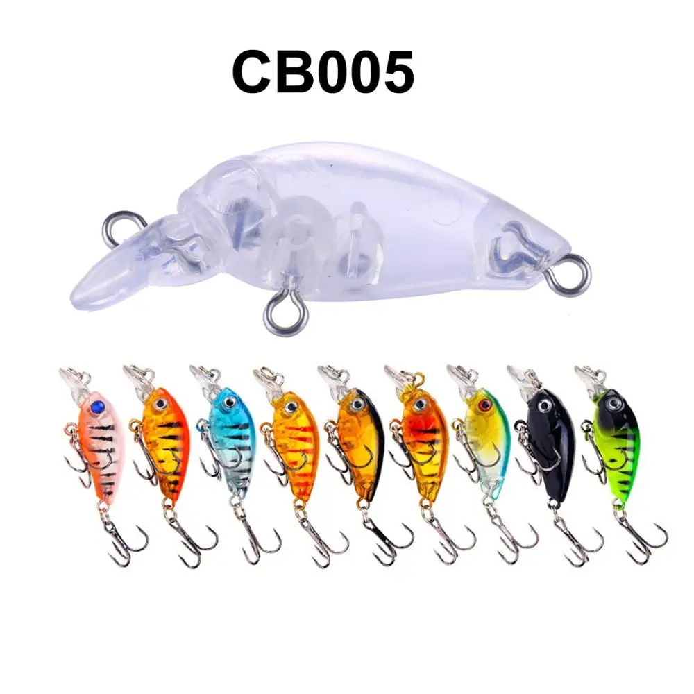 Señuelos micro flotantes sin pintar Crankbait blanco – Cuerpos - imagen 4