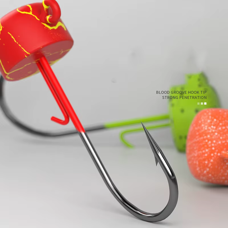 NED Rig Jig Head anzuelo colorido anticaída – alta penetración - imagen 4