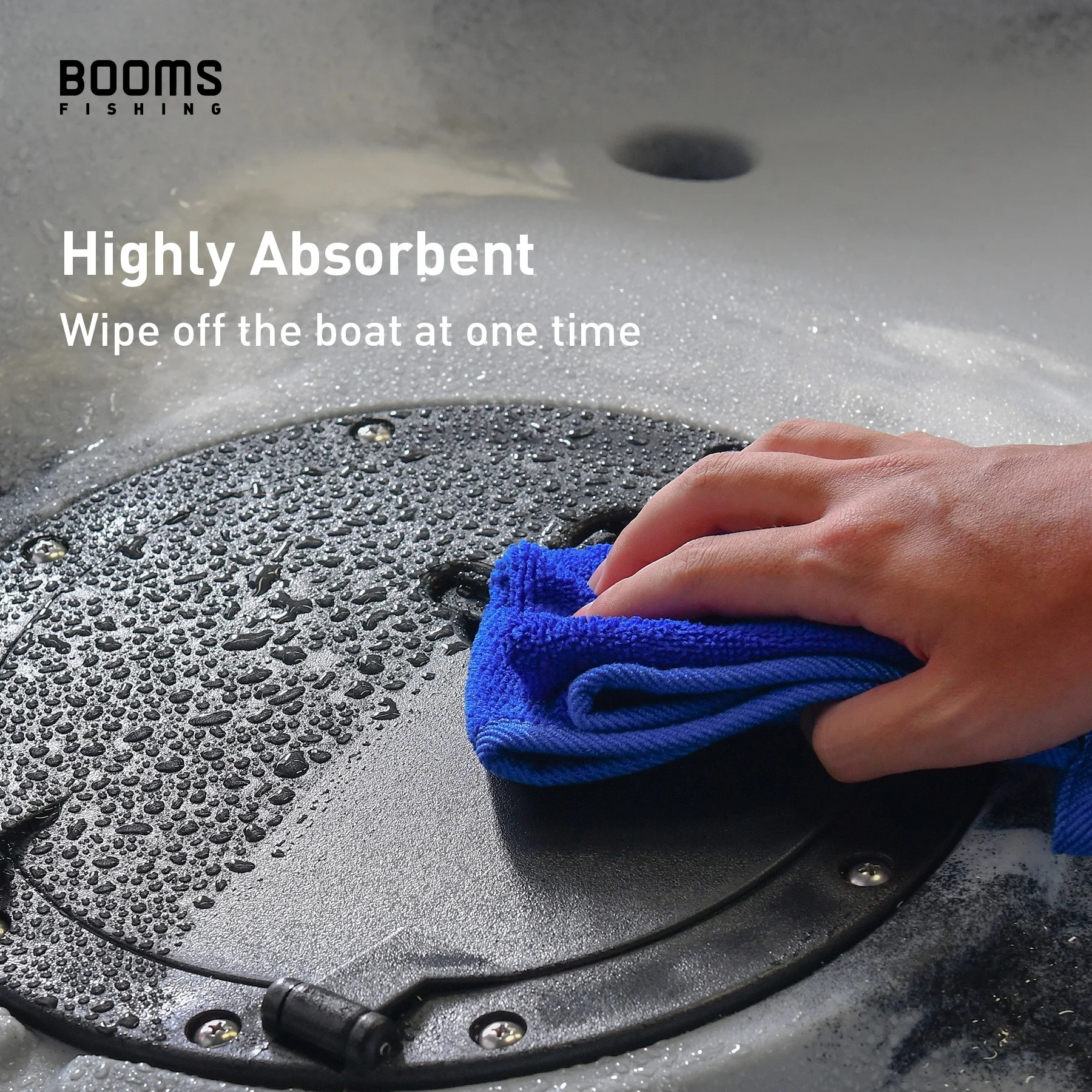 Toalla Booms Fishing B0T plegada mostrando textura